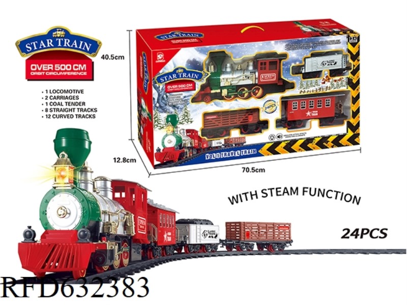 ELECTRIC LIGHT MUSIC STEAM CHRISTMAS RAIL TRAIN