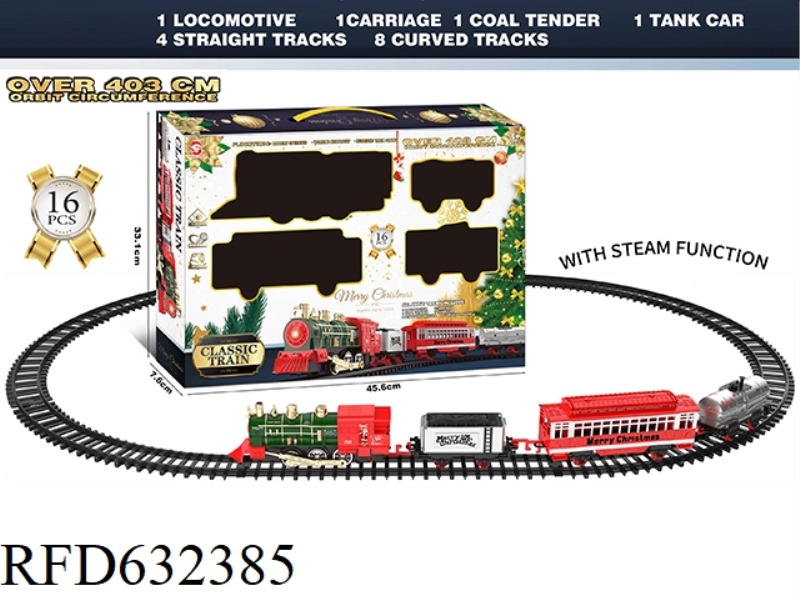 ELECTRIC CHRISTMAS RAIL TRAIN WITH LIGHTS AND MUSIC STEAM