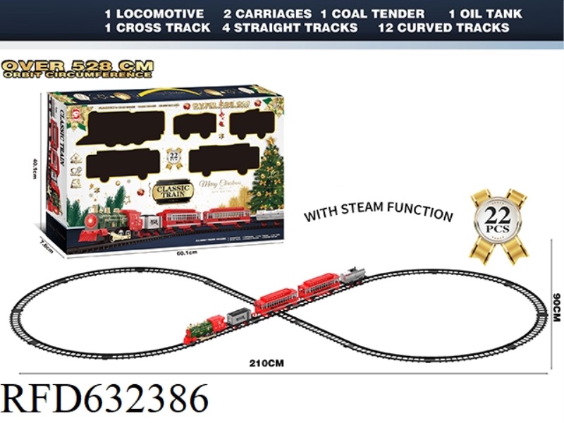 ELECTRIC CHRISTMAS RAIL TRAIN WITH LIGHTS AND MUSIC STEAM