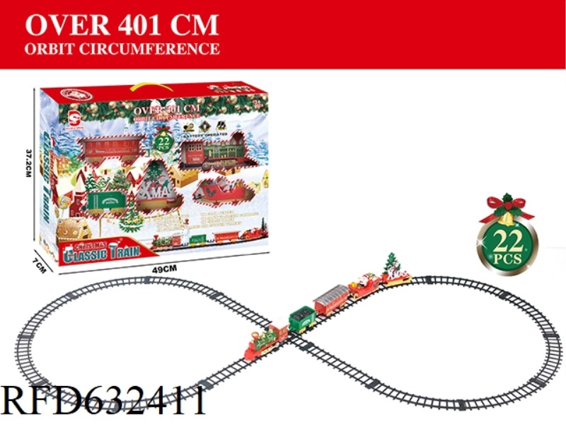 ELECTRIC CHRISTMAS RAIL TRAIN WITH LIGHTS AND MUSIC