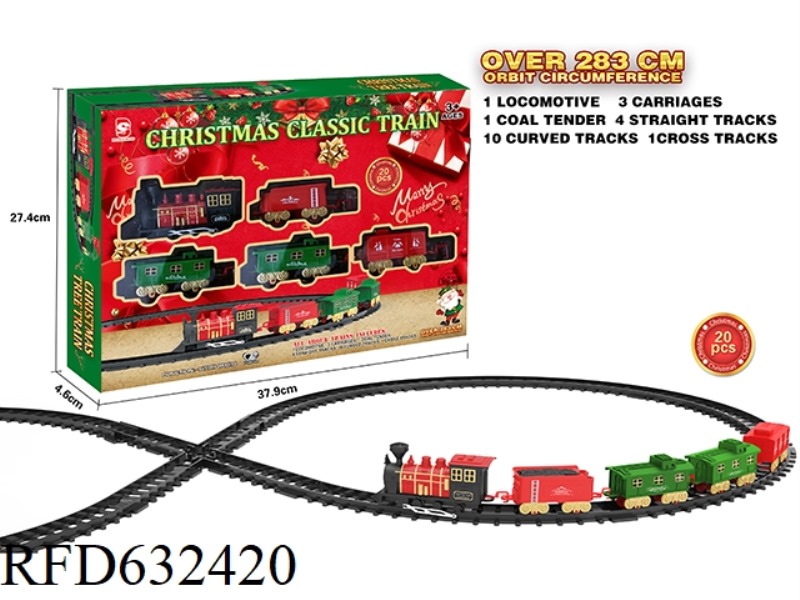 ELECTRIC CHRISTMAS RAIL TRAIN WITHOUT LIGHTS AND MUSIC