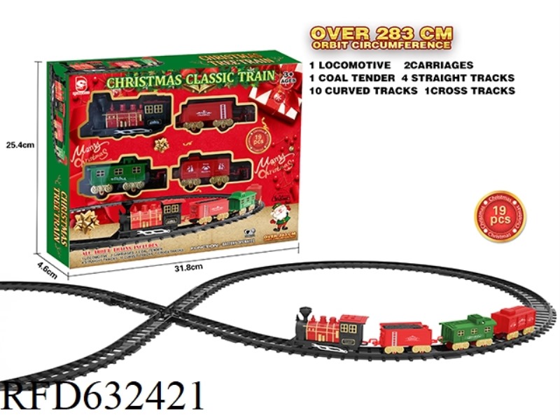 ELECTRIC CHRISTMAS RAIL TRAIN WITHOUT LIGHTS AND MUSIC