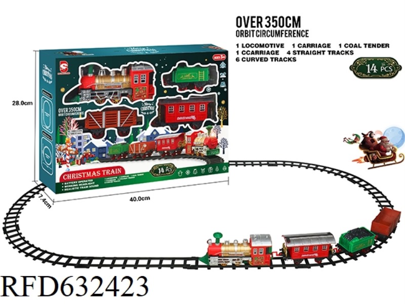 ELECTRIC CHRISTMAS RAIL TRAIN WITH LIGHTS AND SOUNDS