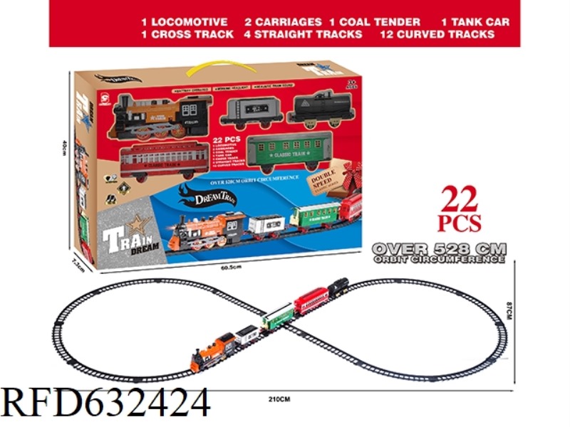 ELECTRIC CHRISTMAS RAIL TRAIN WITH LIGHTS AND SOUNDS