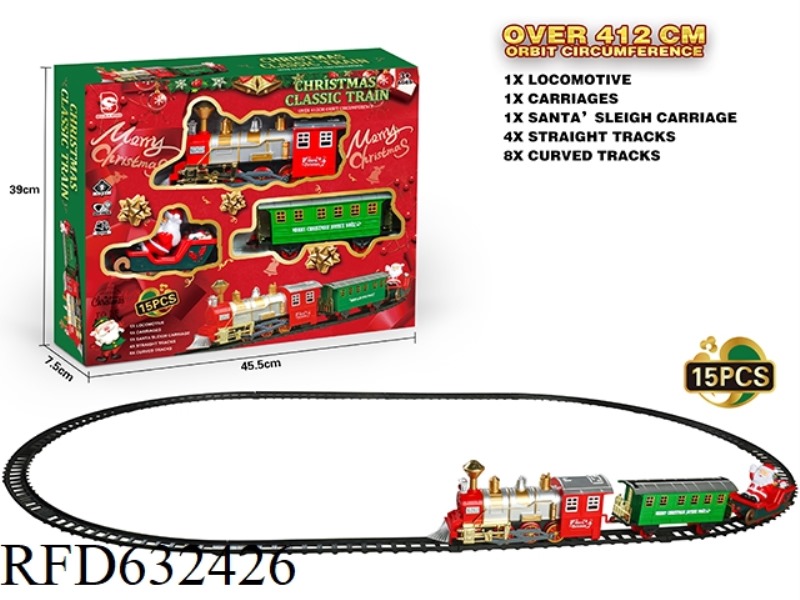 ELECTRIC CHRISTMAS RAIL TRAIN WITH LIGHTS AND SOUNDS