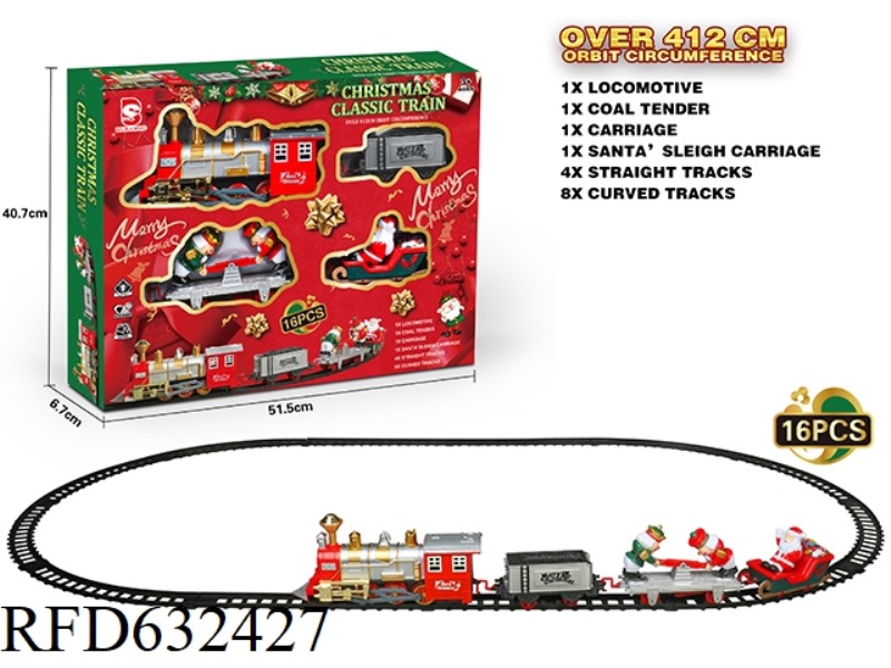 ELECTRIC CHRISTMAS RAIL TRAIN WITH LIGHTS AND SOUNDS