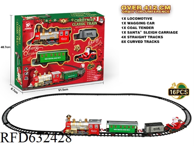 ELECTRIC CHRISTMAS RAIL TRAIN WITH LIGHTS AND SOUNDS