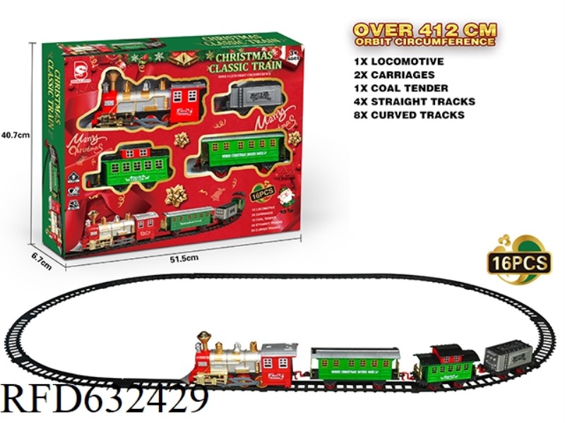 ELECTRIC CHRISTMAS RAIL TRAIN WITH LIGHTS AND SOUNDS