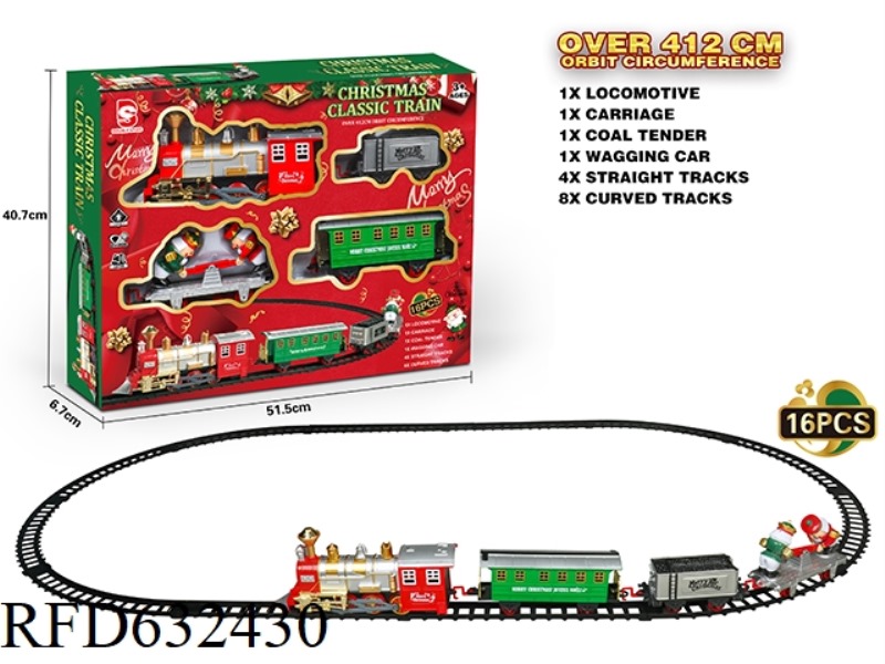 ELECTRIC CHRISTMAS RAIL TRAIN WITH LIGHTS AND SOUNDS
