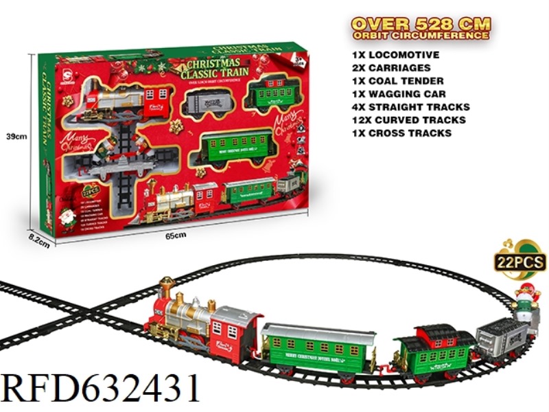 ELECTRIC CHRISTMAS RAIL TRAIN WITH LIGHTS AND SOUNDS