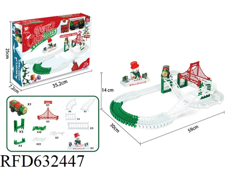 CHRISTMAS RAIL CAR 67PCS