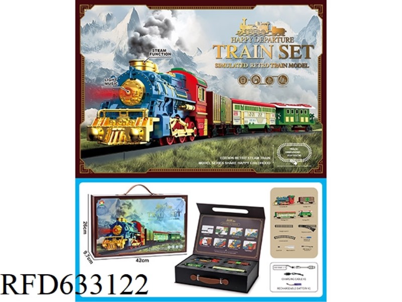 CLASSIC STEAM-CHARGED RAIL TRAIN (CHRISTMAS MODEL)