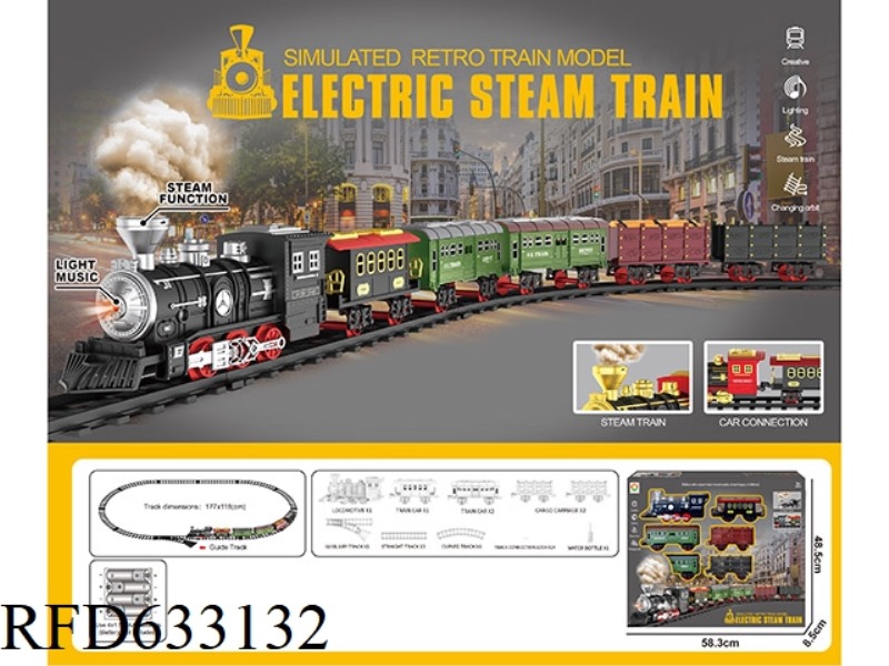 CLASSIC STEAM-ELECTRIC RAIL TRAIN