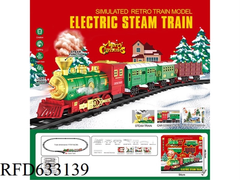 CLASSIC STEAM ELECTRIC RAIL TRAIN (CHRISTMAS MODEL)