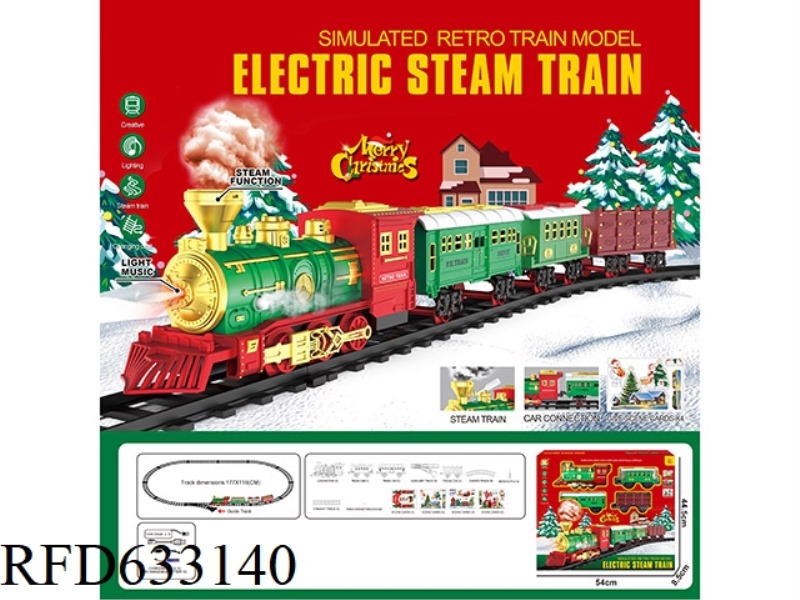 CLASSIC STEAM-CHARGED RAIL TRAIN (CHRISTMAS MODEL)