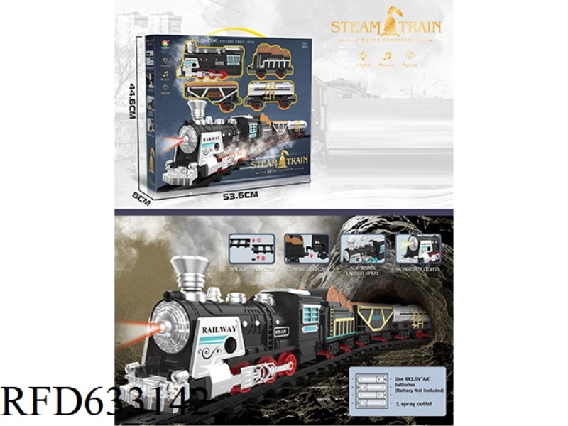 CLASSIC STEAM-ELECTRIC RAIL TRAIN (LIGHTS, SIMULATED SOUND)