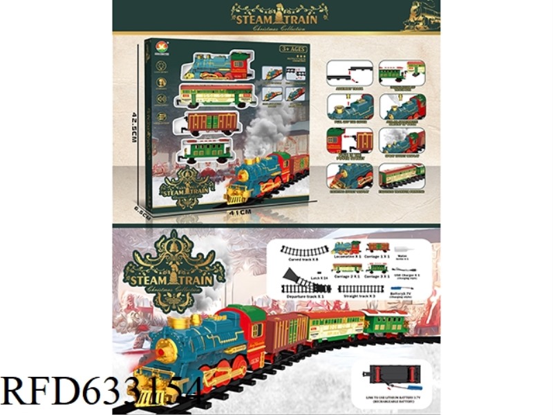 CLASSIC STEAM-CHARGED RAIL TRAIN (CHRISTMAS MODEL)