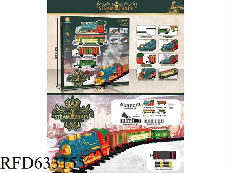 CLASSIC STEAM ELECTRIC RAIL TRAIN (CHRISTMAS MODEL)