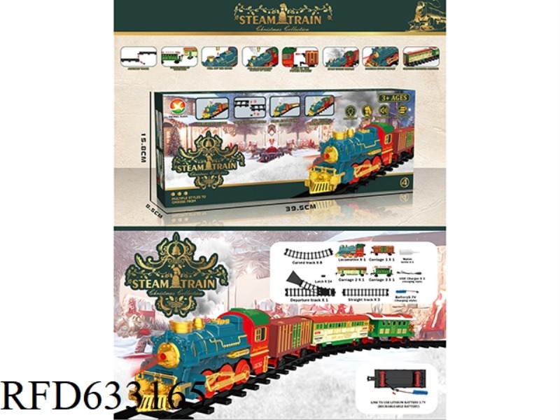 CLASSIC STEAM-CHARGED RAIL TRAIN (CHRISTMAS MODEL)