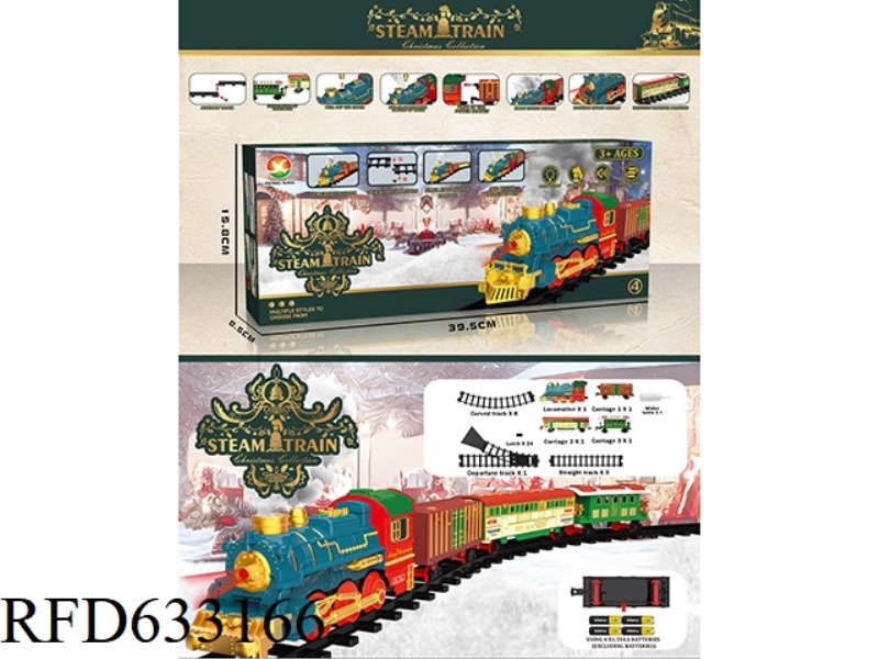 CLASSIC STEAM ELECTRIC RAIL TRAIN (CHRISTMAS MODEL)