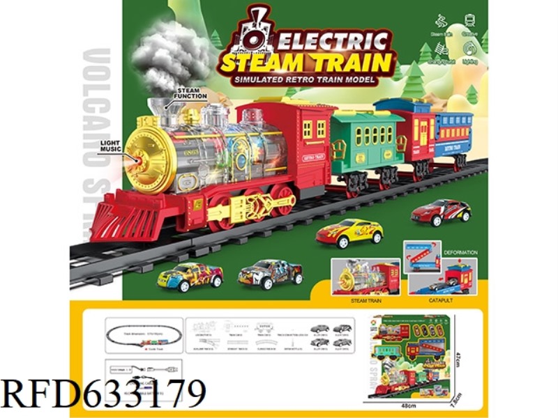 CLASSIC STEAM TRANSPARENT 7 COLOR WHEEL CHARGING RAIL TRAIN