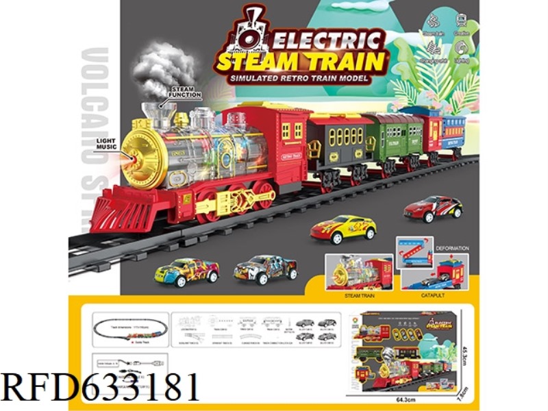 CLASSIC STEAM TRANSPARENT 7 COLOR WHEEL CHARGING RAIL TRAIN
