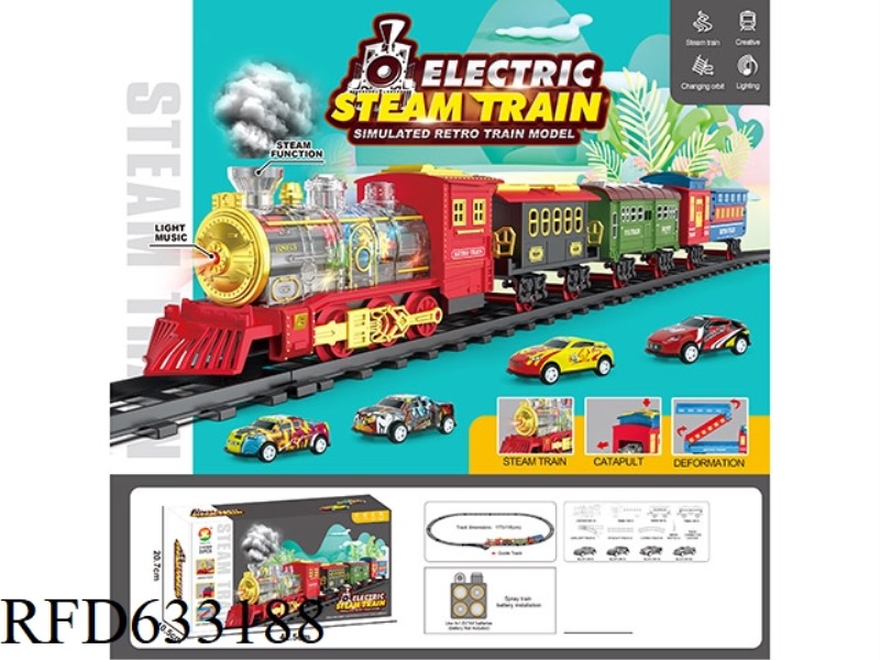 CLASSIC STEAM TRANSPARENT 7 COLOR WHEEL ELECTRIC RAIL TRAIN