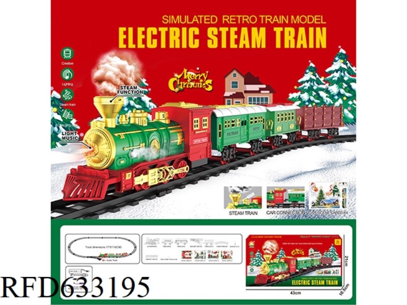 CLASSIC STEAM-CHARGED RAIL TRAIN (CHRISTMAS MODEL)