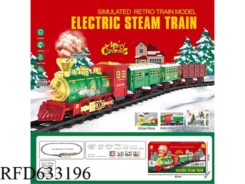 CLASSIC STEAM-CHARGED RAIL TRAIN (CHRISTMAS MODEL)