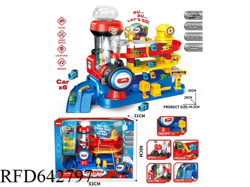 SPRAY ELECTRIC TRACK TRAIN PARKING BUILDING