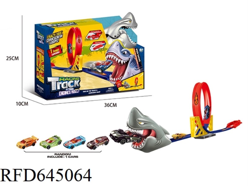SHARK EJECTION TRACK SET COMBINATION (WITH 1 ALLOY CAR)