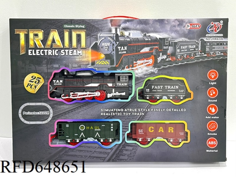 ELECTRIC LIGHT MUSIC SPRAY (WITH WATER) SIMULATES A RAIL TRAIN