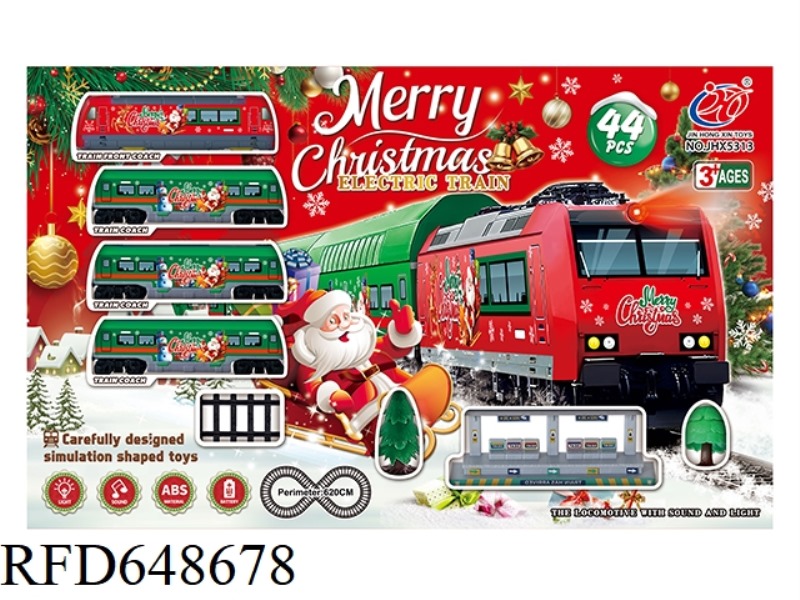 ELECTRIC LIGHTS CHRISTMAS MUSIC HIGH-SPEED TRAIN (RED)