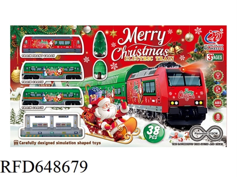 ELECTRIC LIGHTS CHRISTMAS MUSIC HIGH-SPEED TRAIN (RED)