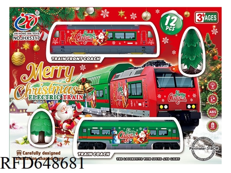 ELECTRIC LIGHTS CHRISTMAS MUSIC HIGH-SPEED TRAIN (RED)