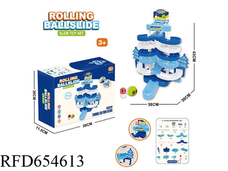 LEVEL 5 - LIGHT AND MUSIC TUMBLING TRACK PLATFORM 67PCS