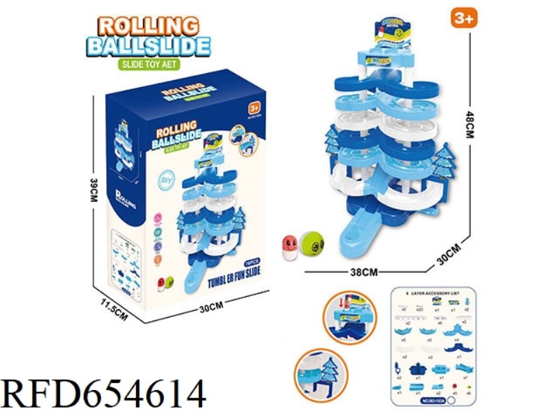 LEVEL 6 - LIGHT AND MUSIC TUMBLING TRACK TABLE 76PCS