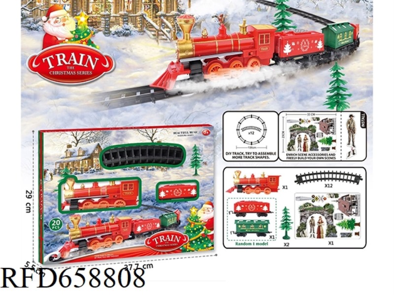 ELECTRIC LIGHT MUSIC CHRISTMAS RAIL TRAIN (NO ELECTRICITY INCLUDED)