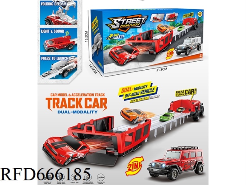 THE CATAPULT STORAGE COMPETITION OFF-ROAD VEHICLE WITH TRANSFORMABLE TRACK FEATURES, LIGHTING AND MU