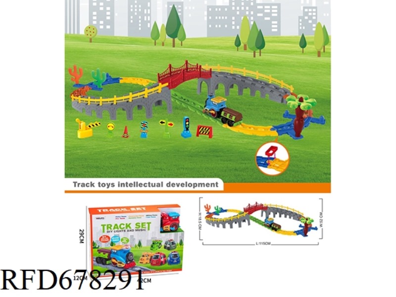 TRAIN TRACK THEME SET (37PCS) 2AA WITHOUT POWER INCLUDED