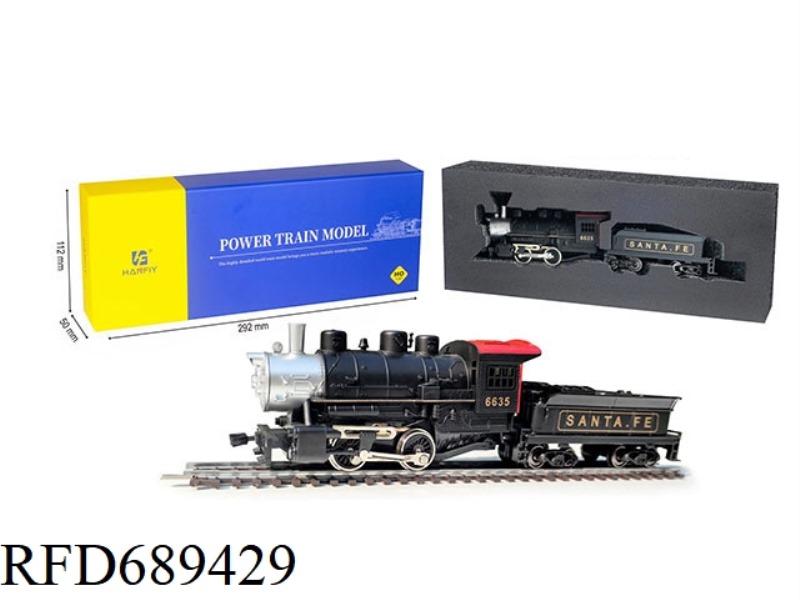 PENNSYLVANIA 0-4-0 TRANSMISSION WITH FLAT COAL TRUCKS STEAM TRAIN (14V, COPPER WHEELS, WITH STEERING