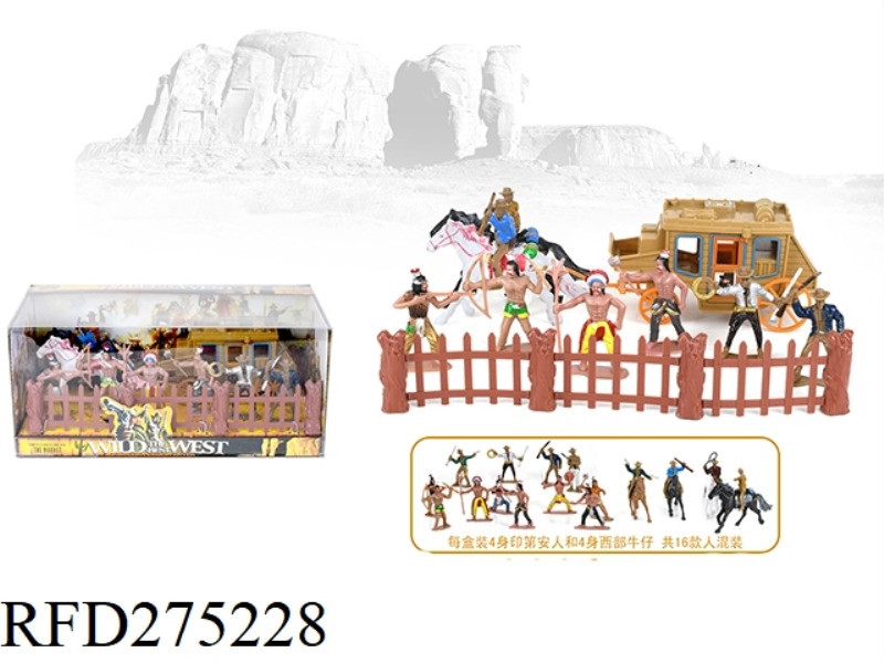 WESTERN WAGON+WESTERN COWBOY+INDIAN
