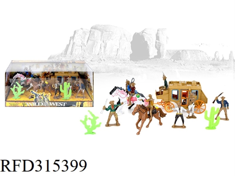 BRONZE TRAIN WITH WEST COWBOY