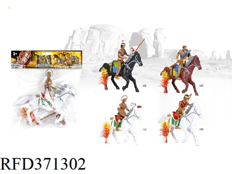 SINGLE INDIAN RIDING A HORSE
