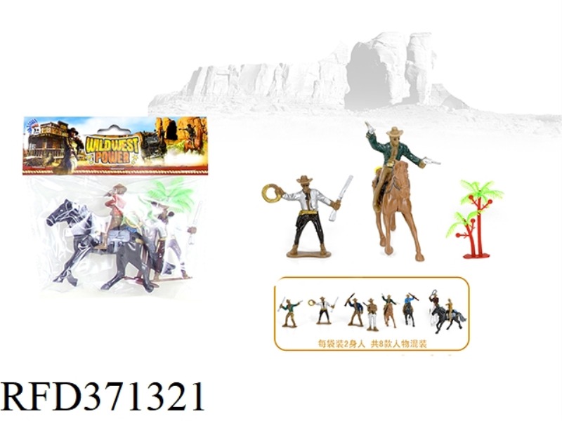SINGLE WESTERN COWBOY RIDING PLUS WESTERN COWBOY