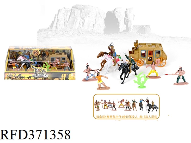 WESTERN WAGON AND INDIANS
