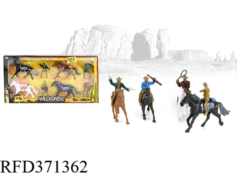 4 WESTERN COWBOYS AND WESTERN HORSES