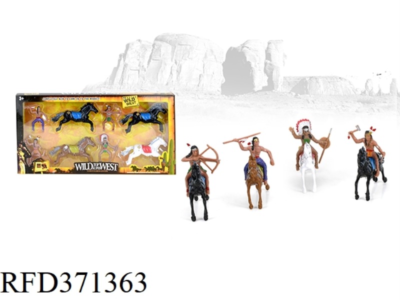 4 INDIANS AND INDIAN HORSES