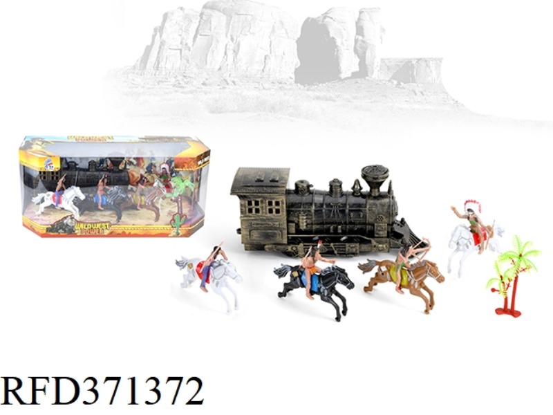 BRONZE LOCOMOTIVE PLUS INDIAN HORSE RIDING