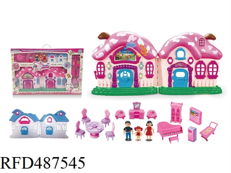 ELECTRIC VILLA WITH A FAMILY OF THREE, FURNITURE (SIX LIGHTS AND SEVEN COLORS, MUSIC, XUAN TURN PATT